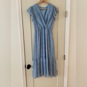 Chiffon blue dress